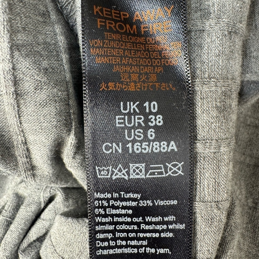 NWT Topshop Classic Rib Knit Wrap Midi Dress Tie waist Grey Size 6 - Picture 12 of 12